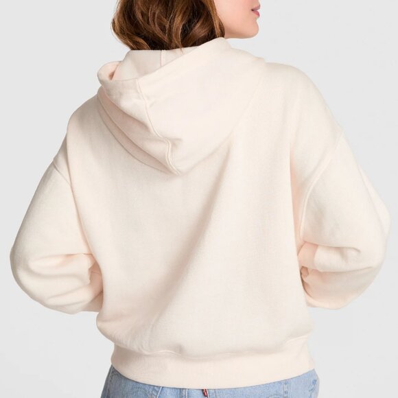 VS PINK Ivy Fleece Campus Half-Zip Hoodie Winter White Small NWT SOLD OUT! - Picture 3 of 3